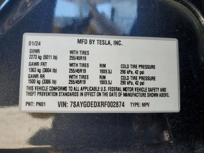 2024 TESLA MODEL Y   