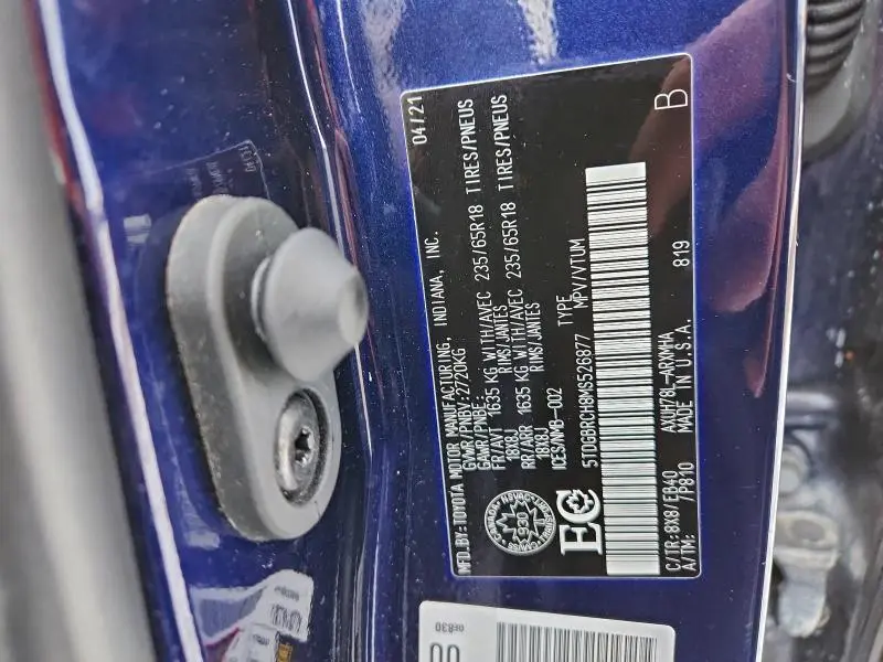 2021 TOYOTA HIGHLANDER HYBRID XLE  