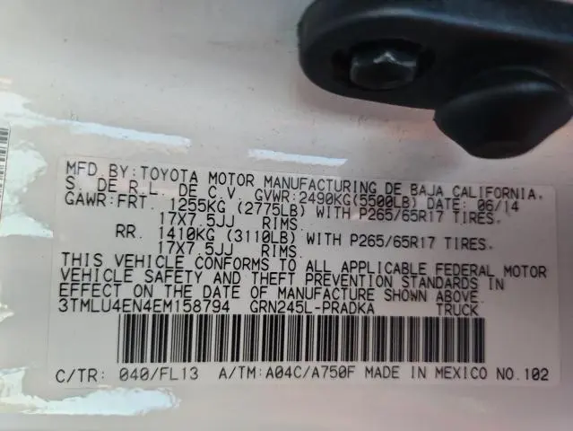 2014 TOYOTA TACOMA DOUBLE CAB  