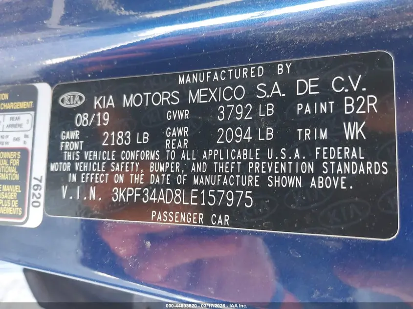 2020 KIA FORTE GT-LINE