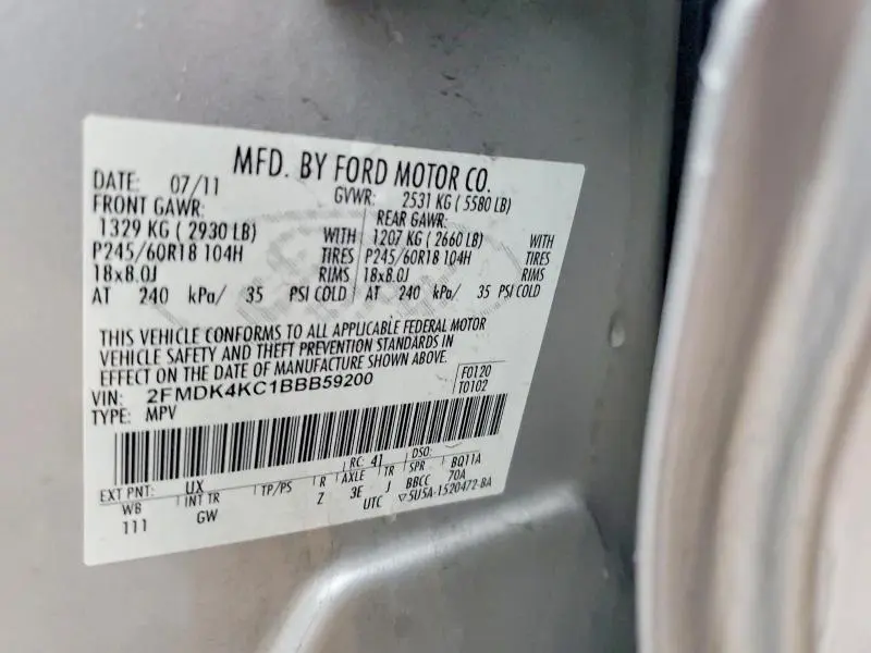 2011 FORD EDGE LIMITED  