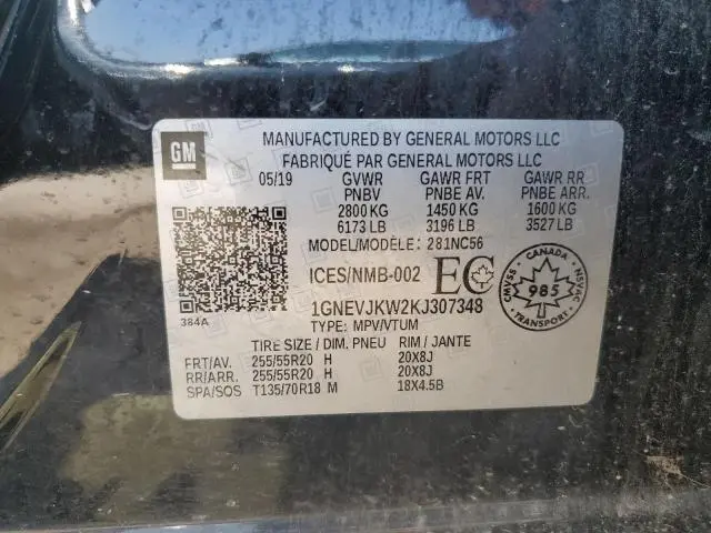 2019 CHEVROLET TRAVERSE HIGH COUNTRY  
