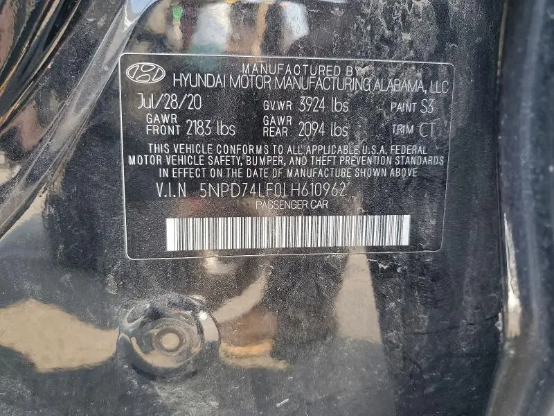 2020 HYUNDAI ELANTRA SE  