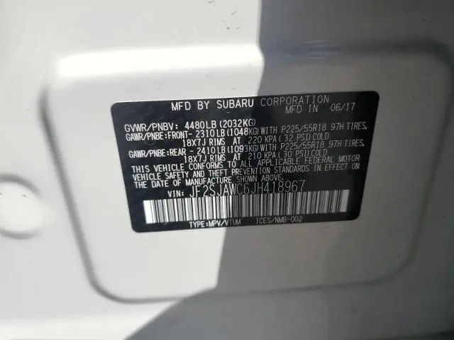 2018 SUBARU FORESTER 2.5I TOURING  