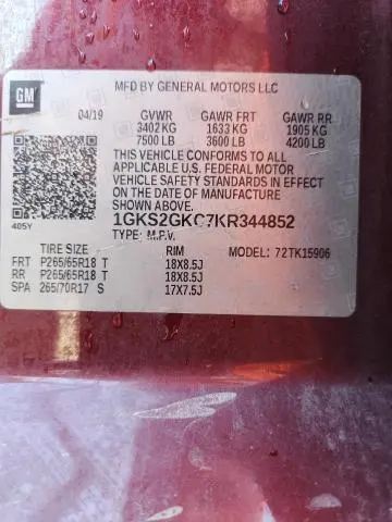 2019 GMC YUKON XL K1500 SLT  