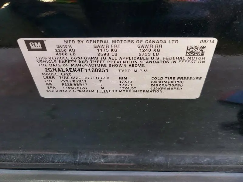 2015 CHEVROLET EQUINOX   