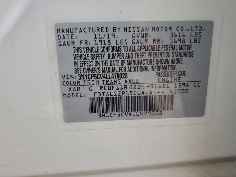 2020 NISSAN KICKS SV  