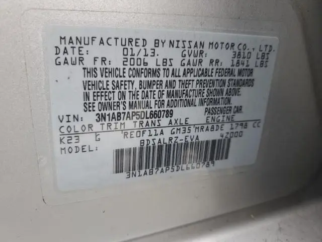 2013 NISSAN SENTRA S  