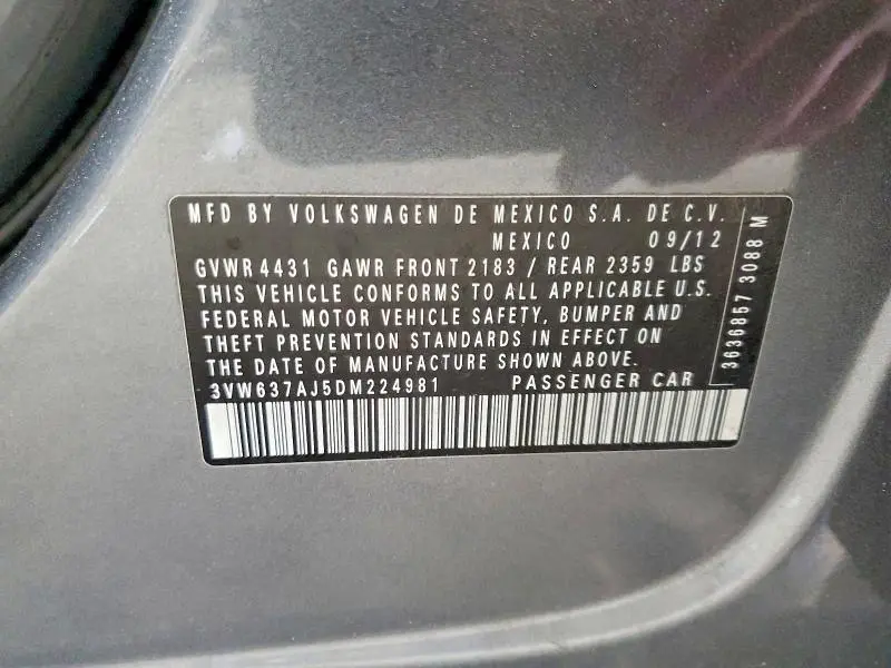 2013 VOLKSWAGEN JETTA HYBRID  