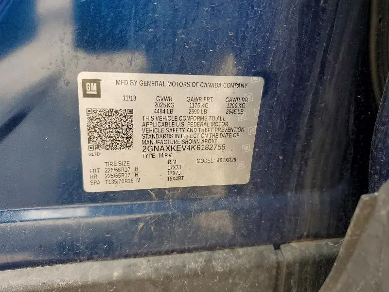 2019 CHEVROLET EQUINOX LT  