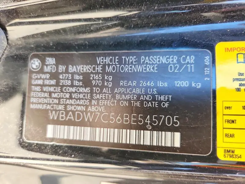 2011 BMW 328 I SULEV  