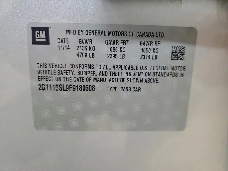 2015 CHEVROLET IMPALA LT  