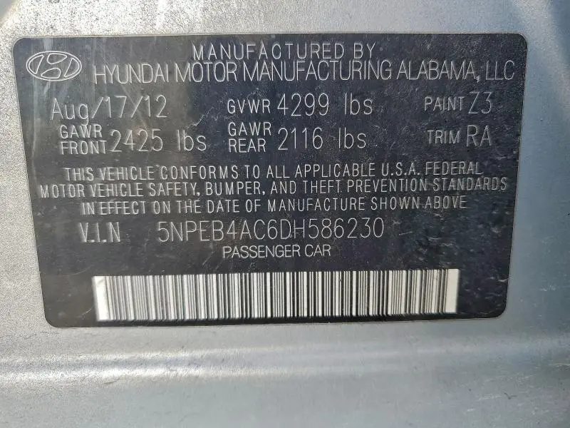 2013 HYUNDAI SONATA GLS  