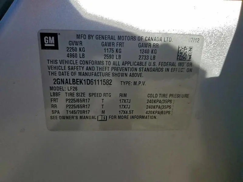 2013 CHEVROLET EQUINOX LS  