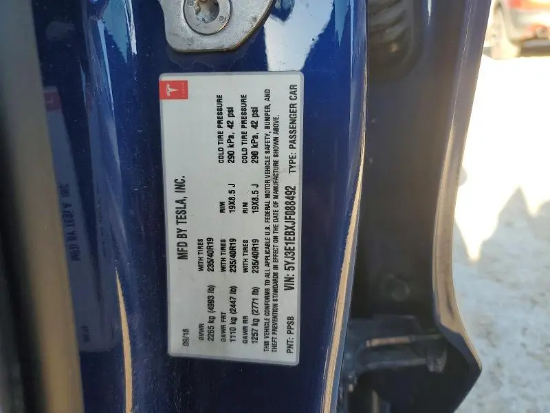 2018 TESLA MODEL 3   