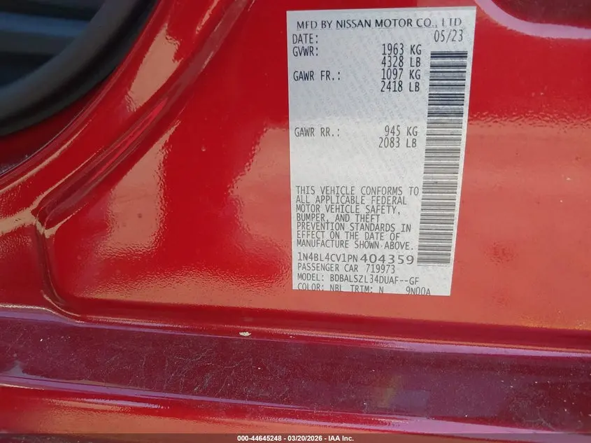 2023 NISSAN ALTIMA SR FWD