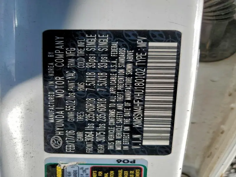 2017 HYUNDAI SANTA FE SE  