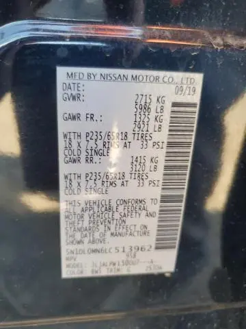 2020 INFINITI QX60 LUXE  