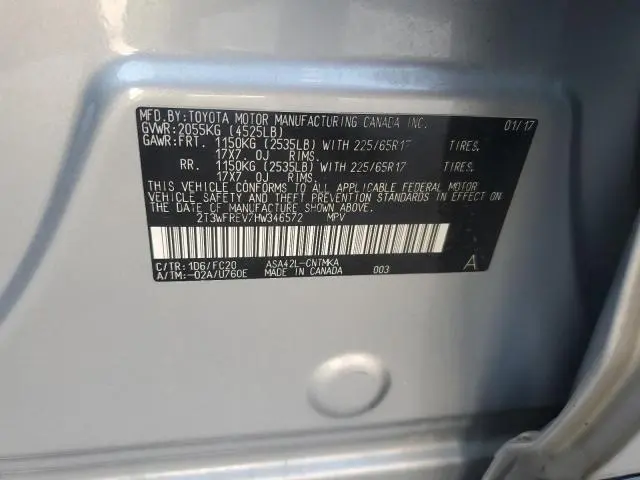 2017 TOYOTA RAV4 XLE  