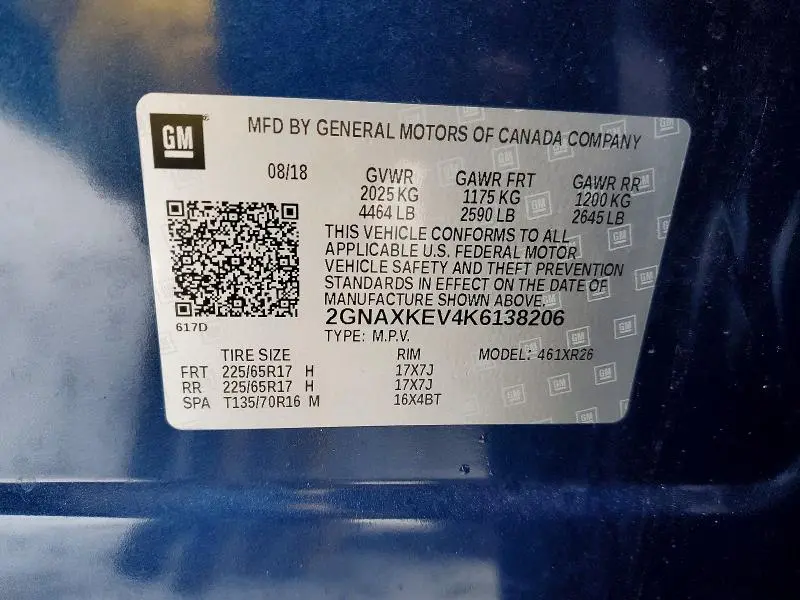 2019 CHEVROLET EQUINOX LT  