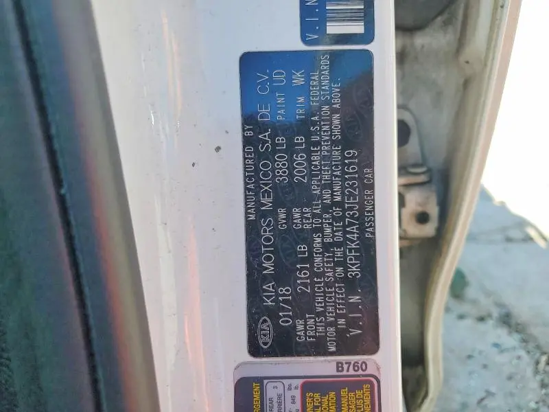 2018 KIA FORTE LX  