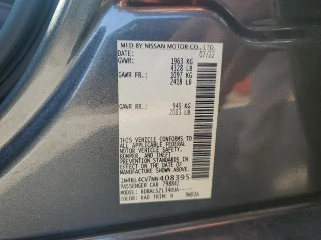 2022 NISSAN ALTIMA SR  