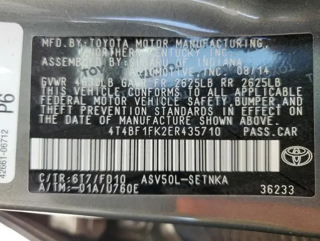 2014 TOYOTA CAMRY L  