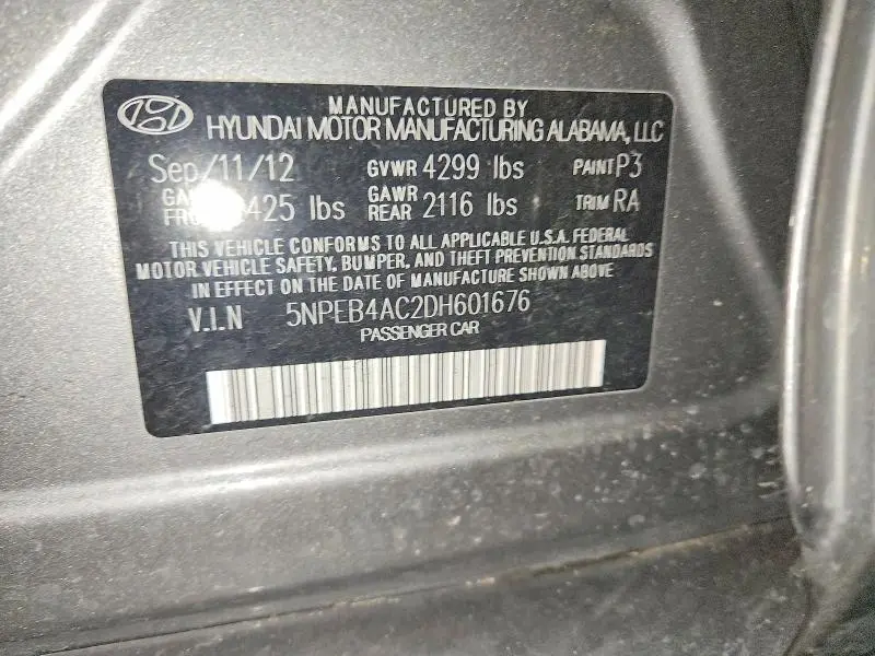 2013 HYUNDAI SONATA GLS  