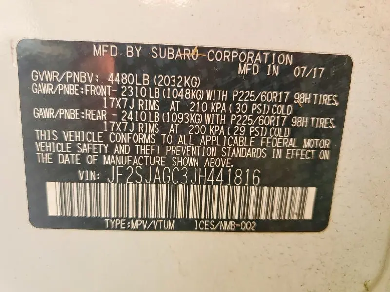 2018 SUBARU FORESTER 2.5I PREMIUM  
