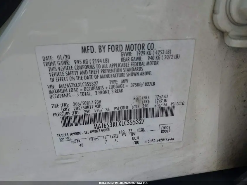 2020 FORD ECOSPORT TITANIUM