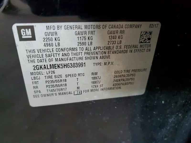 2017 GMC TERRAIN SLE  