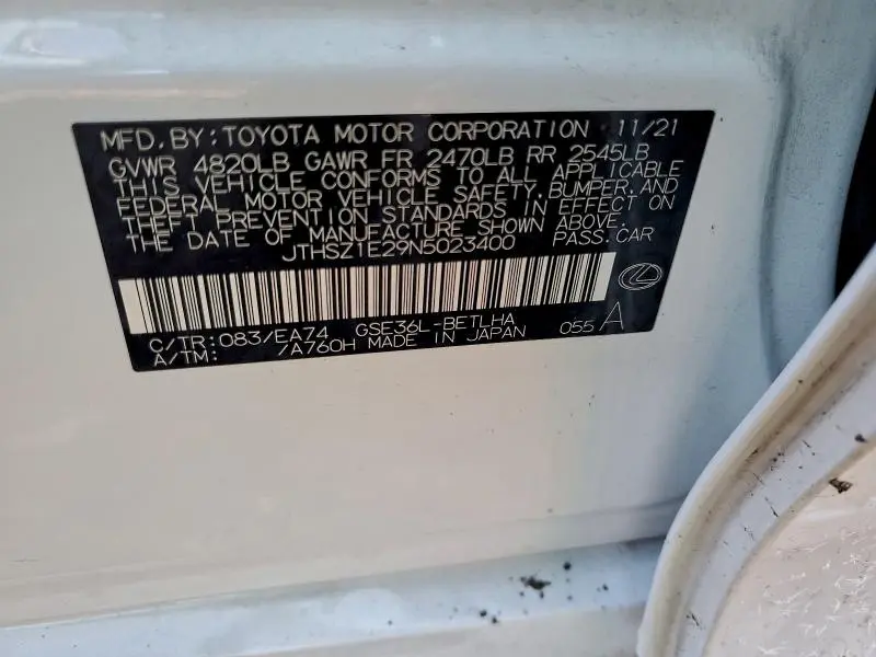 2022 LEXUS IS 350 F SPORT  