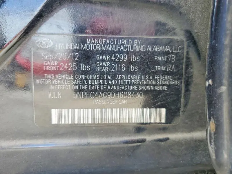 2013 HYUNDAI SONATA LIMITED  