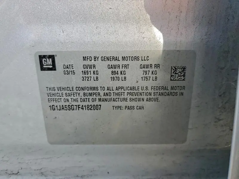 2015 CHEVROLET SONIC LS  