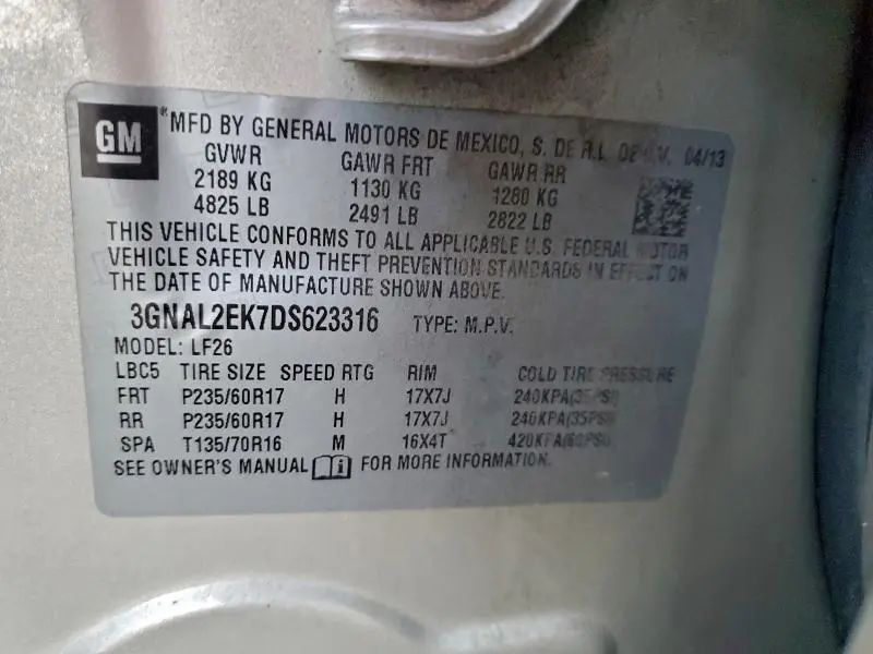 2013 CHEVROLET CAPTIVA LS  