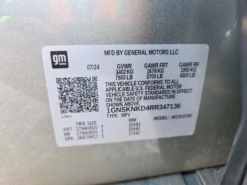 2024 CHEVROLET TAHOE K1500 LT  