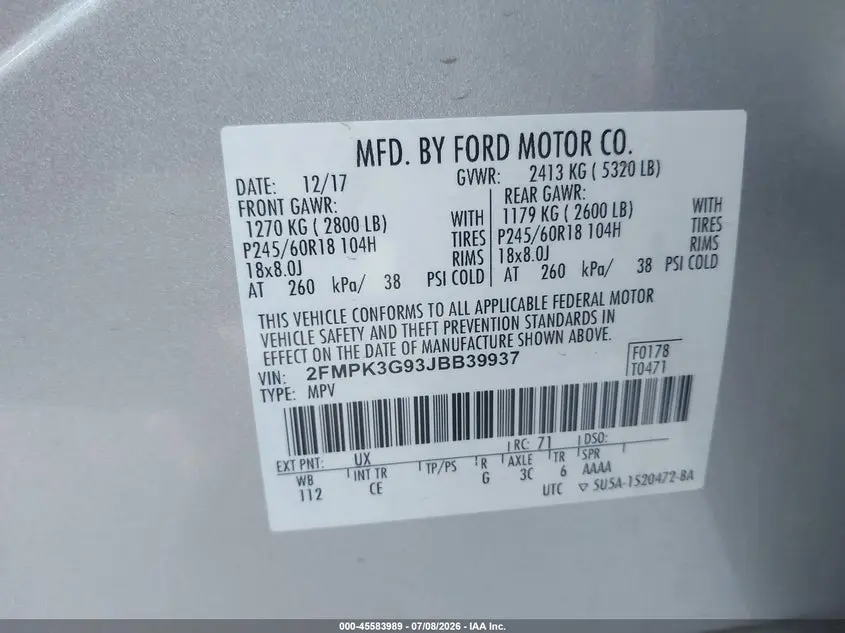 2018 FORD EDGE SE