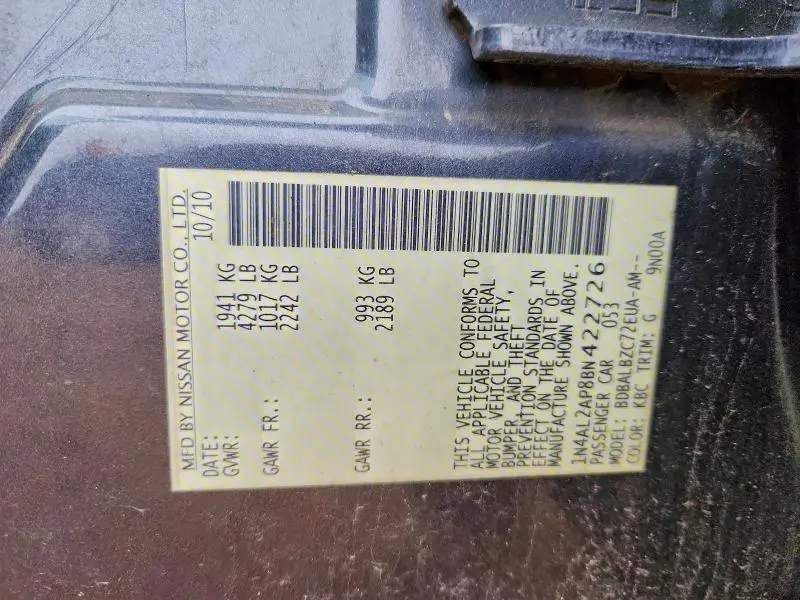 2011 NISSAN ALTIMA BASE  