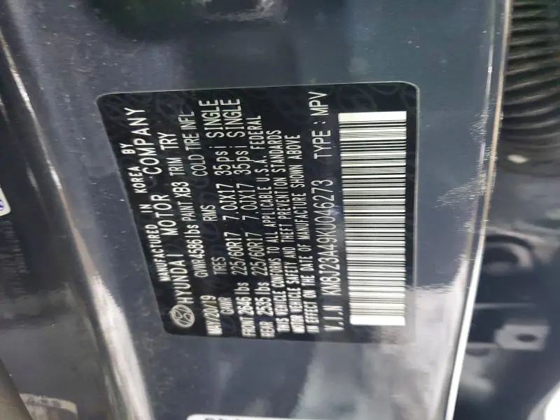 2019 HYUNDAI TUCSON SE  