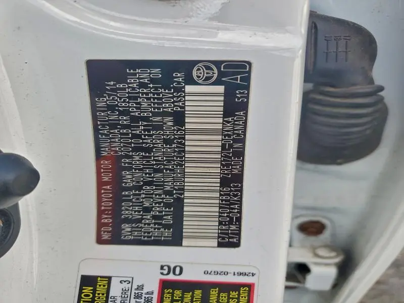 2014 TOYOTA COROLLA L  