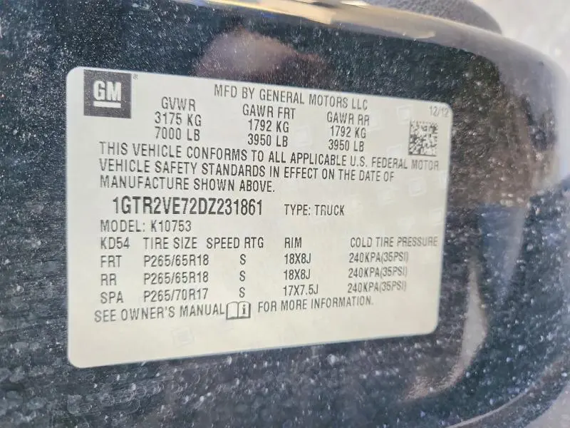 2013 GMC SIERRA K1500 SLE  