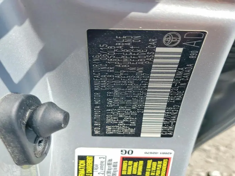 2015 TOYOTA COROLLA LE  