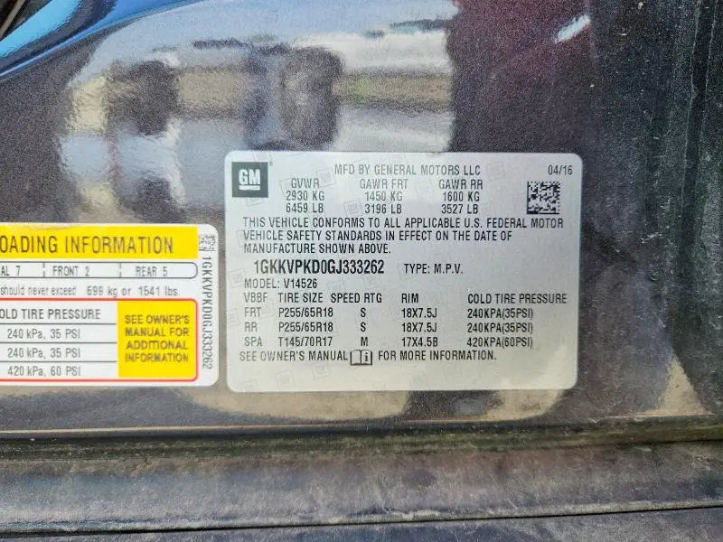 2016 GMC ACADIA SLE  
