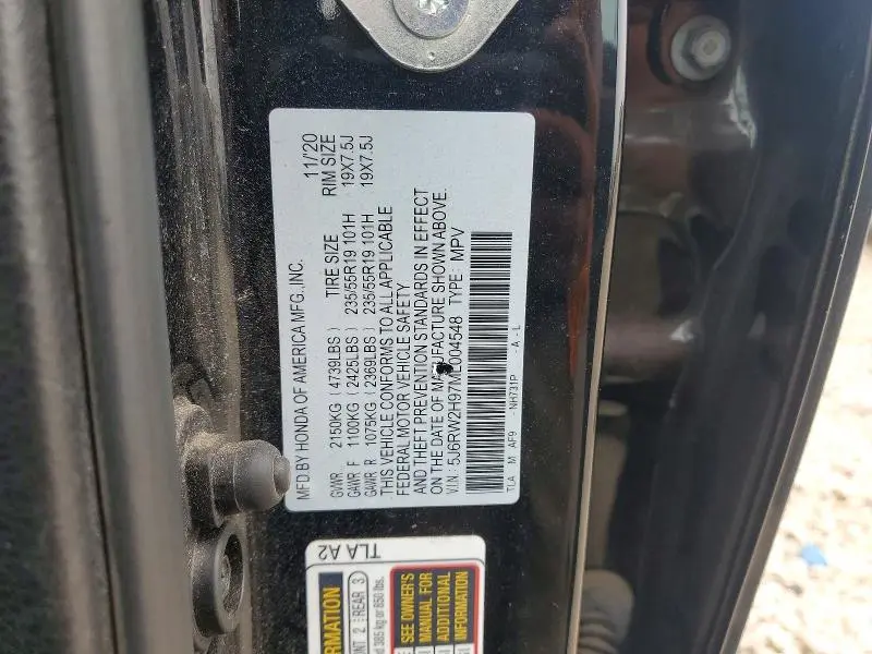 2021 HONDA CR-V TOURING  