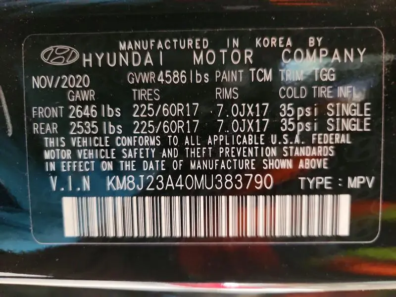 2021 HYUNDAI TUCSON SE  