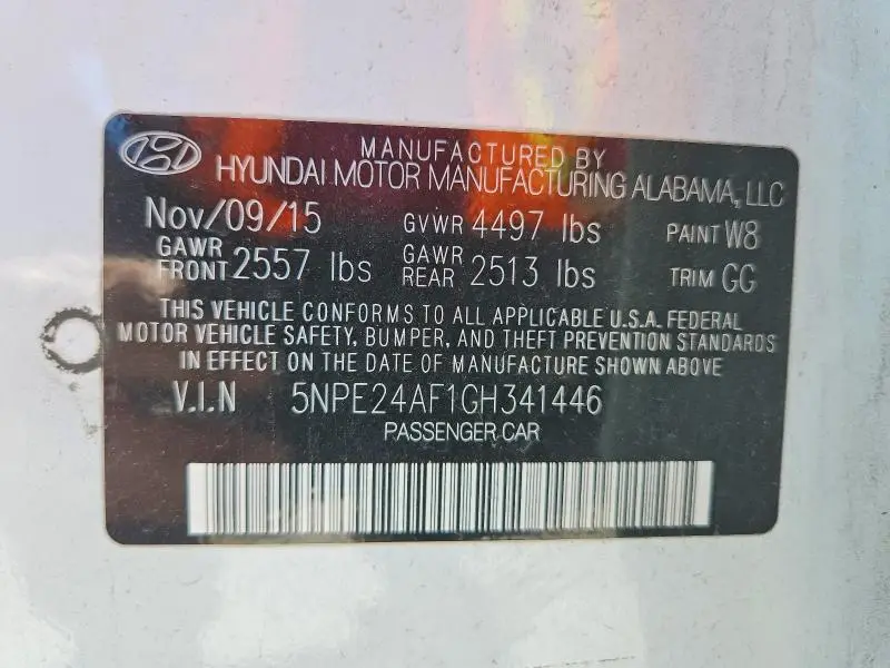 2016 HYUNDAI SONATA SE  