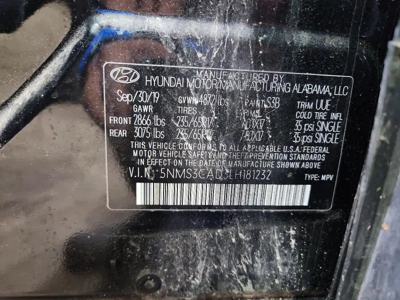 2020 HYUNDAI SANTA FE SEL  