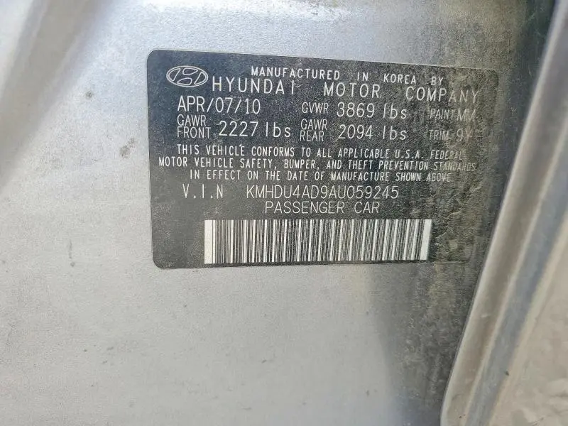 2010 HYUNDAI ELANTRA GLS  
