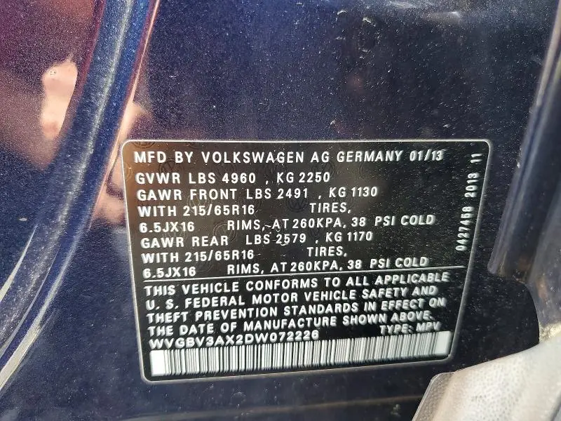 2013 VOLKSWAGEN TIGUAN   