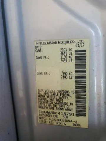 2017 NISSAN MAXIMA 3.5S  